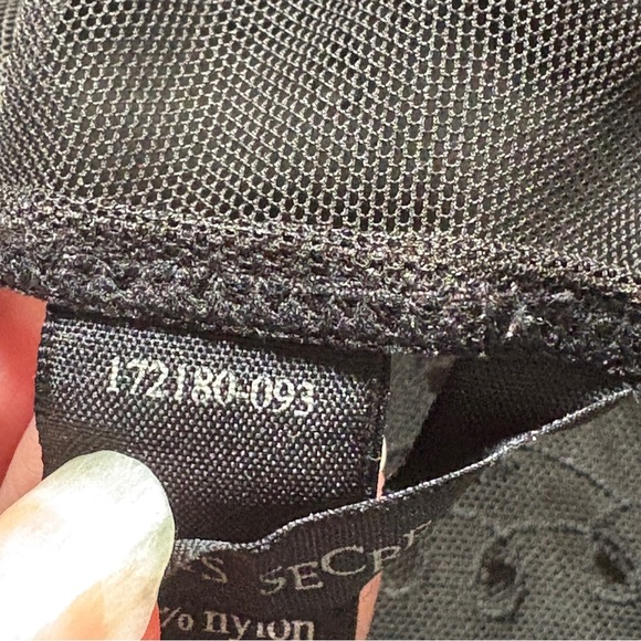 Victoria’s Secret Black Sheer Embroidered Babydoll Slip Lingerie Medium Y2K - Picture 3 of 6